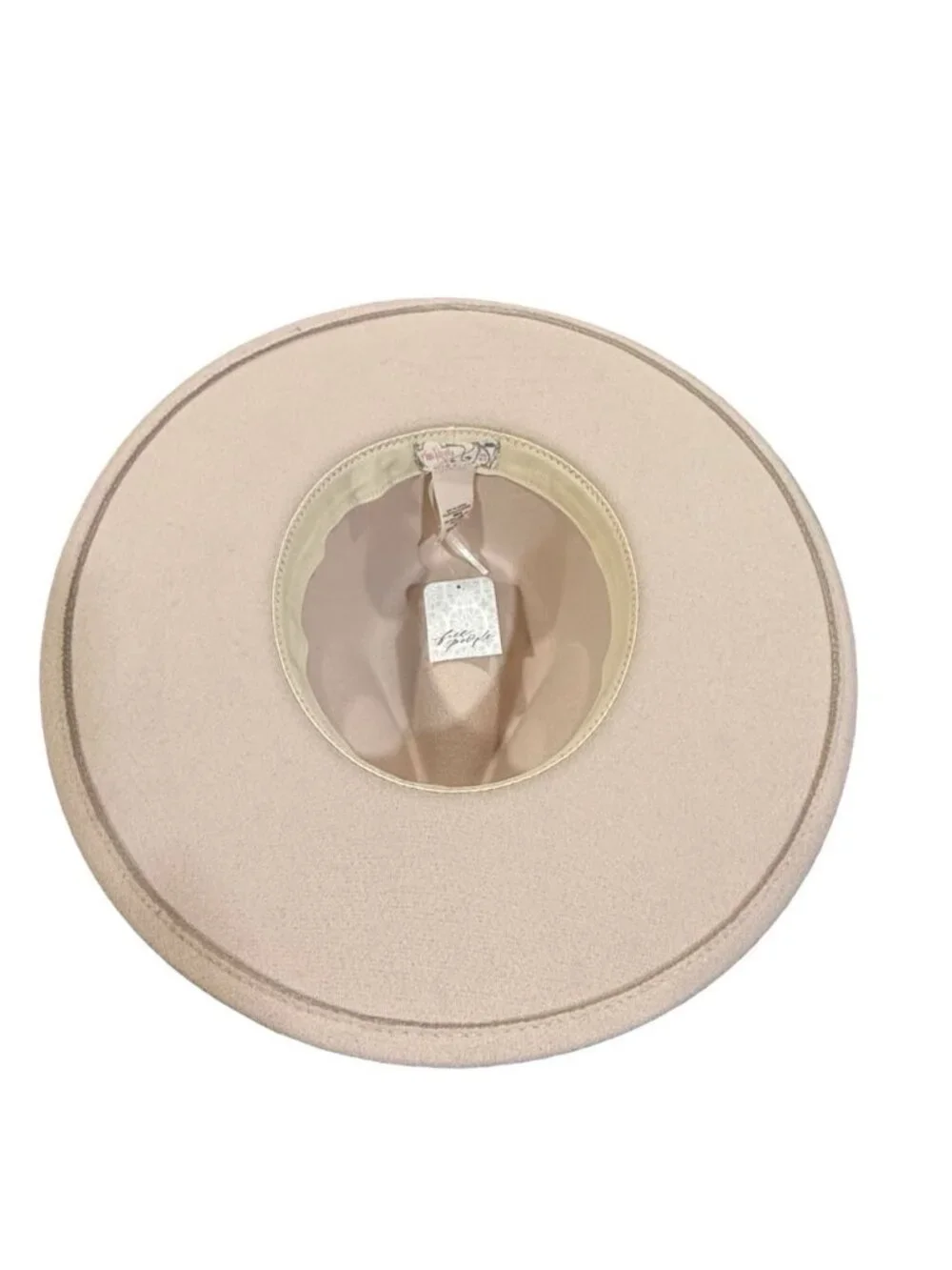 NWT Free People OS Wool Blend Ivory Boho Wide Brim Fedora Hat Country Womens